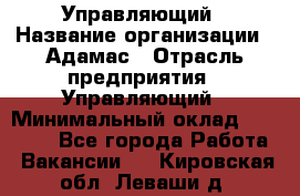 Управляющий › Название организации ­ Адамас › Отрасль предприятия ­ Управляющий › Минимальный оклад ­ 40 000 - Все города Работа » Вакансии   . Кировская обл.,Леваши д.